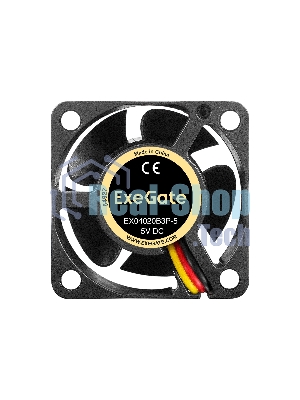 Вентилятор для корпуса ExeGate EX04020SB2P-5 черный, 40 мм, 5500 об/мин, 24 дБ, 3 pin