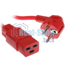 Шнур ПВС-АП 3x1,5 S22C19-250-16-1,8, красный, 1,8 м, C19, 3x1.5, 16А, с заземлением, Power Cube,