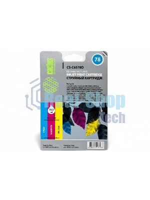 Картридж струйный Cactus CS-C6578D №78 голубой/пурпурный/желтый (19мл) для HP DJ 900/1220C/PS P000/P1100