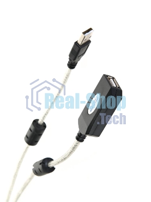 Кабель-адаптер Aopen/Qust USB2.0-repeater, удлинительный активный Am-->Af 20м (ACU823-20M) 6938510851345