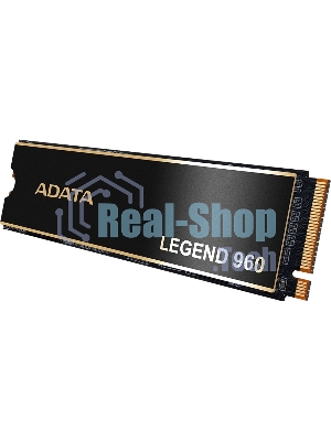 Накопитель SSD ADATA LEGEND 960, 2Tb, PCIe 4.0 x4, M.2 2280, NVMe, R/W 7400/6800, с радиатором