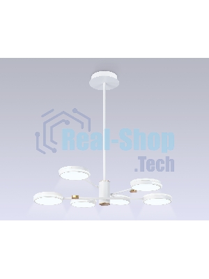 Подвесной светодиодный светильник Ambrella light FL51635/6 WH/GD белый/золото 3000K/4200K/6400K 50W D800*780 (Без ПДУ)