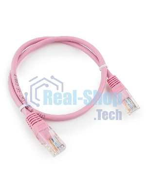 Патч-корд UTP Cablexpert cat.5e, 0.5м, литой, многожильный, розовый