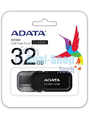 Флешка USB ADATA UV240 (AUV240-32G-RBK), 32Gb, USB 2.0, R/W 15/5, черный