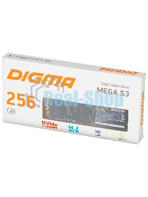 Накопитель SSD Digma Mega S3 DGSM3256GS33T, 256Gb, PCIe 3.0 x4, M.2 2280, NVMe, R/W 2040/1270
