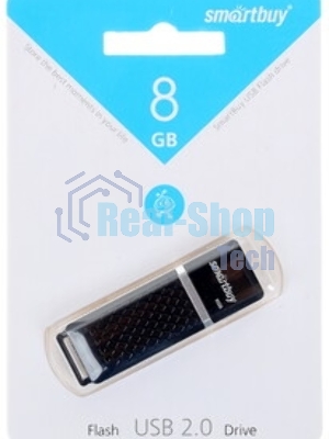 Флешка USB Smartbuy Quartz black (SB8GBQZ-K), 8Gb, USB 2.0, R/W 15/5, черный