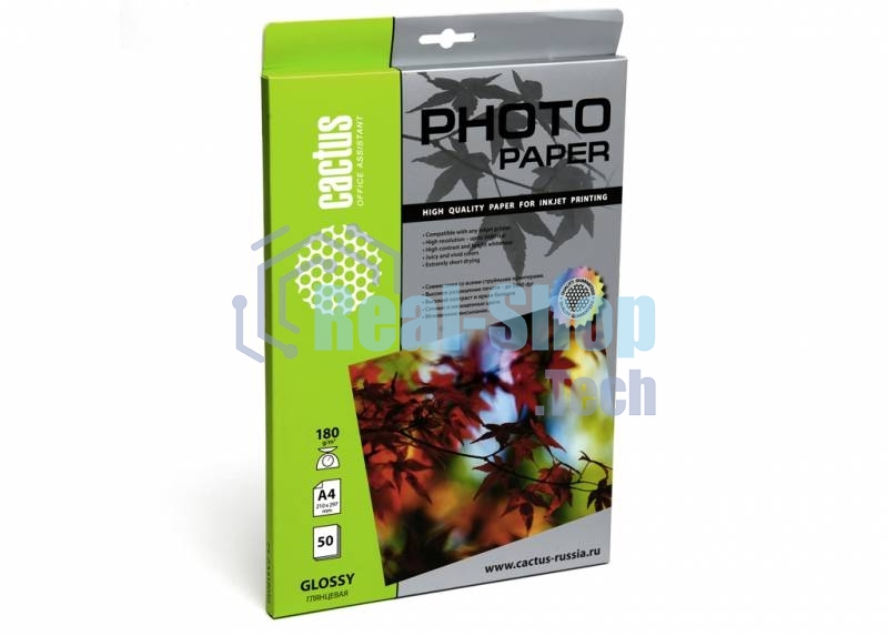 Фотобумага Cactus CS-GA418050 A4/180г/м2/50л. глянцевая для струйной печати