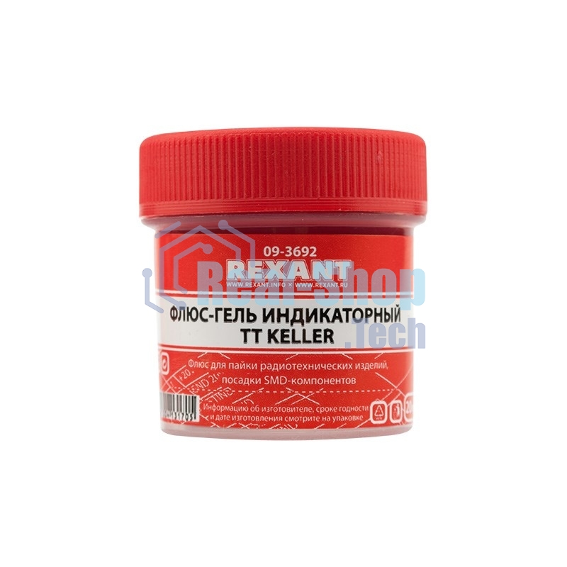 Флюс-гель для пайки Rexant, TT KELLER индикаторный, 20 мл, банка