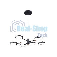 Подвесной светодиодный светильник Ambrella light FL51639/6 BK/GD черный/золото 3000K/4200K/6400K 50W D800*780 (Без ПДУ)