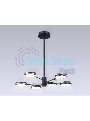 Подвесной светодиодный светильник Ambrella light FL51639/6 BK/GD черный/золото 3000K/4200K/6400K 50W D800*780 (Без ПДУ)