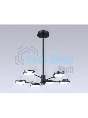 Подвесной светодиодный светильник Ambrella light FL51639/6 BK/GD черный/золото 3000K/4200K/6400K 50W D800*780 (Без ПДУ)