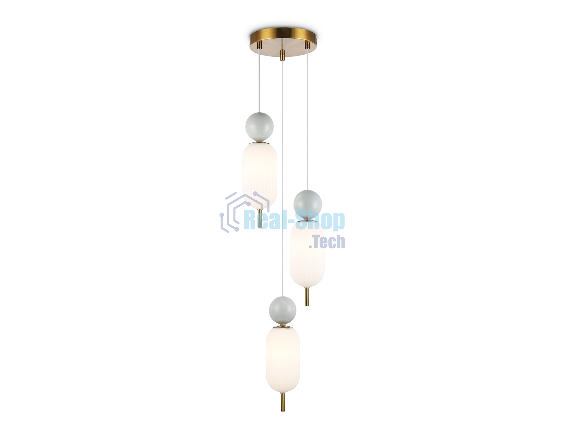 Светильник Ambrella light LH53102/3 BS/GR/FR латунь/серый/белый матовый G9*3 max 28W D260*1525