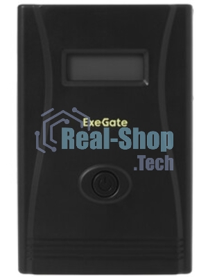 Источник бесперебойного питания ExeGate Smart LB-1000.LCD.AVR.2SH (1000VA/650W, LCD, AVR, 2*Schuko, батарея 12V 9Ah, черный)
