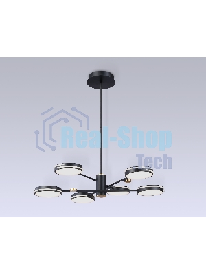 Подвесной светодиодный светильник Ambrella light FL51639/6 BK/GD черный/золото 3000K/4200K/6400K 50W D800*780 (Без ПДУ)
