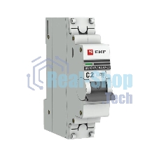 Выключатель автоматический модульный 1п C 2А 4.5кА ВА 47-63 PROxima EKF mcb4763-1-02C-pro
