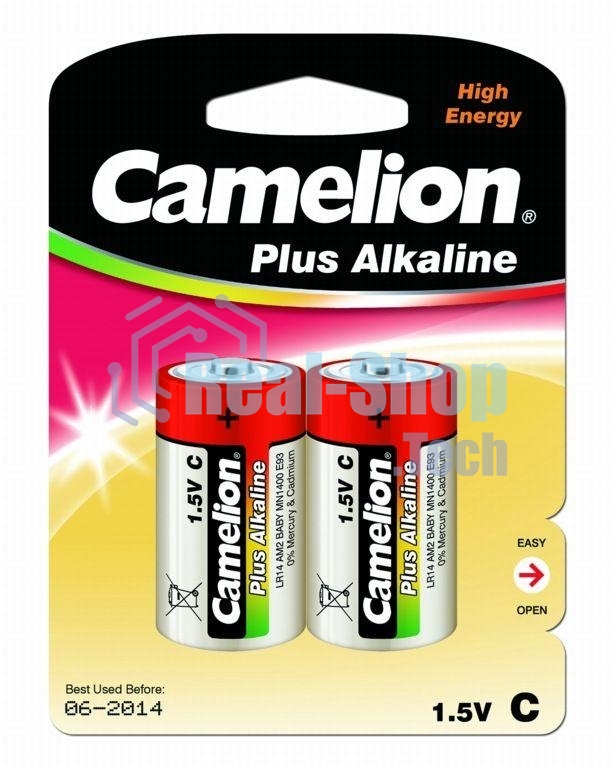 Элемент питания алкалиновый Camelion LR LR14 BL-2 (блист.2шт) 1.5 В