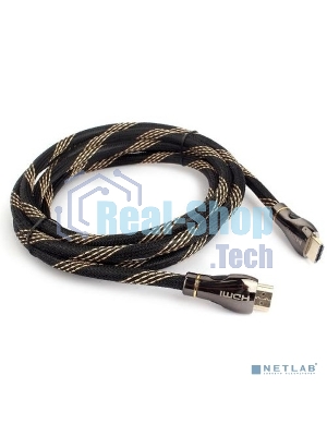 Кабель Cablexpert HDMI CCP-HDMI8К-2.5M, 19M/19M, v2.1, 8К, медь, позол.разъемы, экран, оплетка, 2.5м, черный, пакет