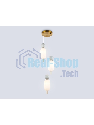 Светильник Ambrella light LH53102/3 BS/GR/FR латунь/серый/белый матовый G9*3 max 28W D260*1525
