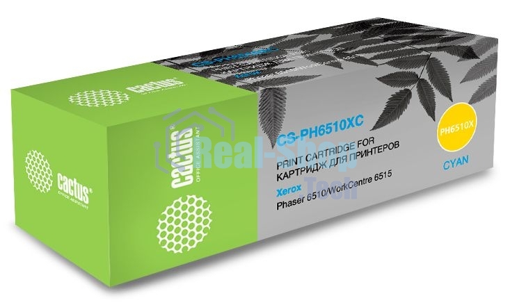 Картридж лазерный Cactus CS-PH6510C (106R03485) голубой (2400 стр.) для Xerox Phaser 6510DN/WC 6515DN