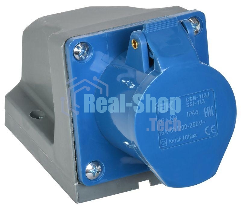 Розетка ОП 16А 220В 2P+PЕ ССИ-113 IP44 IEK PSR11-016-3
