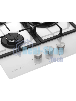 Варочная поверхность Monsher MGG 43 Blanc, газ, High-Tech, 45 см, автоматический электроподжиг, газ-контроль, форсунки под сжиженый газ, SABAF конфорки, чугунные решетки, белый