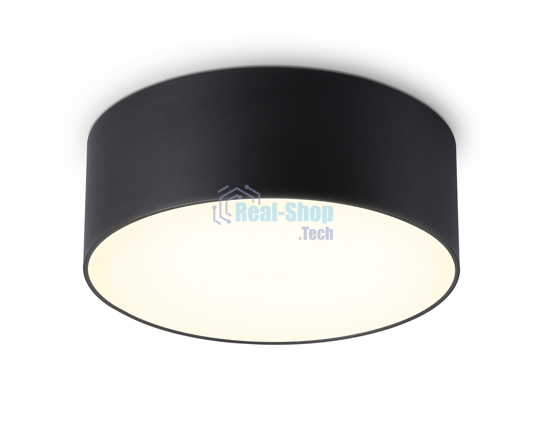 Потолочный светодиодный светильник Ambrella light FV5513 BK черный LED 15W 3000K D120*58 (Без ПДУ)