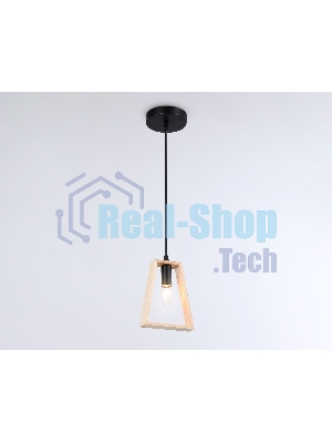 Светильник Ambrella light TR80497 BK/LW черный/светлое дерево E14 max 60W D150*1000