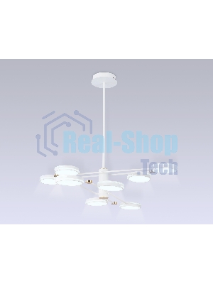 Подвесной светодиодный светильник Ambrella light FL51642/8 WH/GD белый/золото 3000K/4200K/6400K 67W D1000*850 (Без ПДУ)