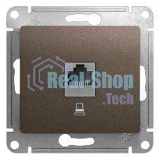 Механизм компьютерной розетки 1-м Glossa RJ45 кат.5е шоколад SchE GSL000881K