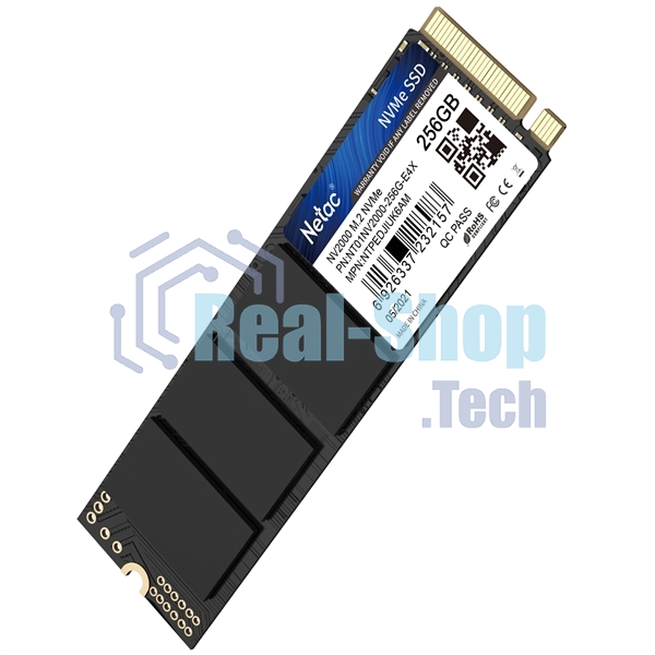 Накопитель SSD Netac NV2000, 256Gb, PCIe 3.0 x4, M.2 2280, NVMe, R/W 2500/1000