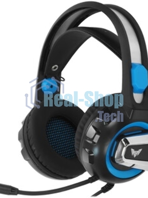 Гарнитура Crown CMGH-3001 чёрный/синий, проводная, подсветка