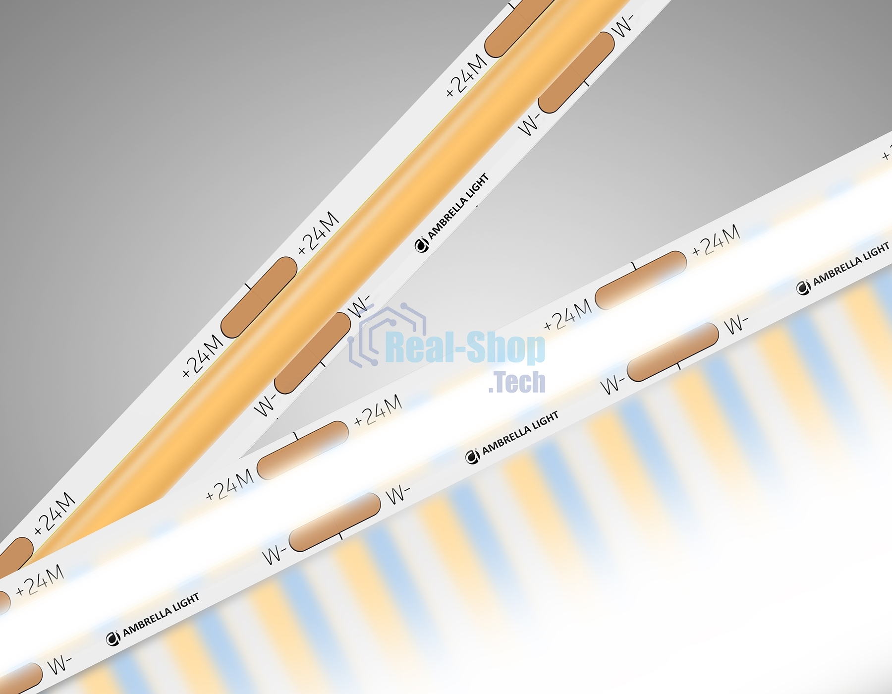 Светодиодная лента Ambrella light GS4901 COB 608Led/ 12W m/ 24V IP20 CCT 3000-6500K/ 5m*8mm*2.2mm (3 конт.)