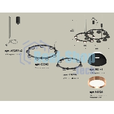 Светильник Ambrella light XR92091100/16 SBK/PPG/FR черный песок/золото розовое полированное/белый матовый GX53