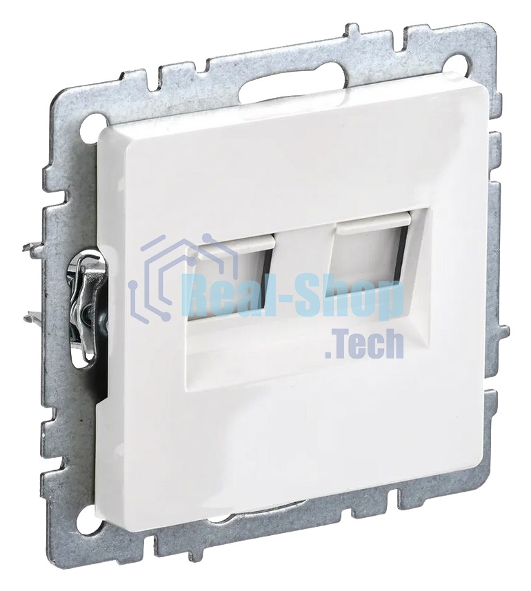 Розетка компьютерная двойная IEK BRITE RJ11+RJ45 кат.5E РК/Т12-БрБ белый