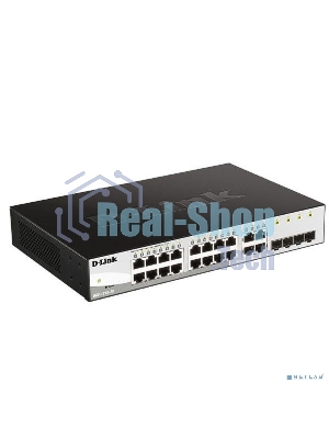 Коммутатор D-Link Gigabit Smart Switch with 16 10/100/1000Base-T ports and 4 Gigabit MiniGbIC (SFP) ports