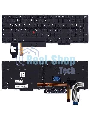 Клавиатура для ноутбука Lenovo ThinkPad T15 черная с подсветкой
