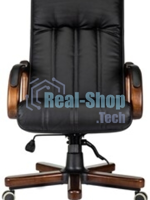 Кресло руководителя Бюрократ T-9932Walnut-Low черный, кожа, низк. спин. крестов. металл/дерево