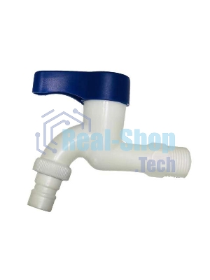 Кран водоразборный 1/2 , из высокопрочного пластика PL3KR-1/2 - БЕЛЫЙ