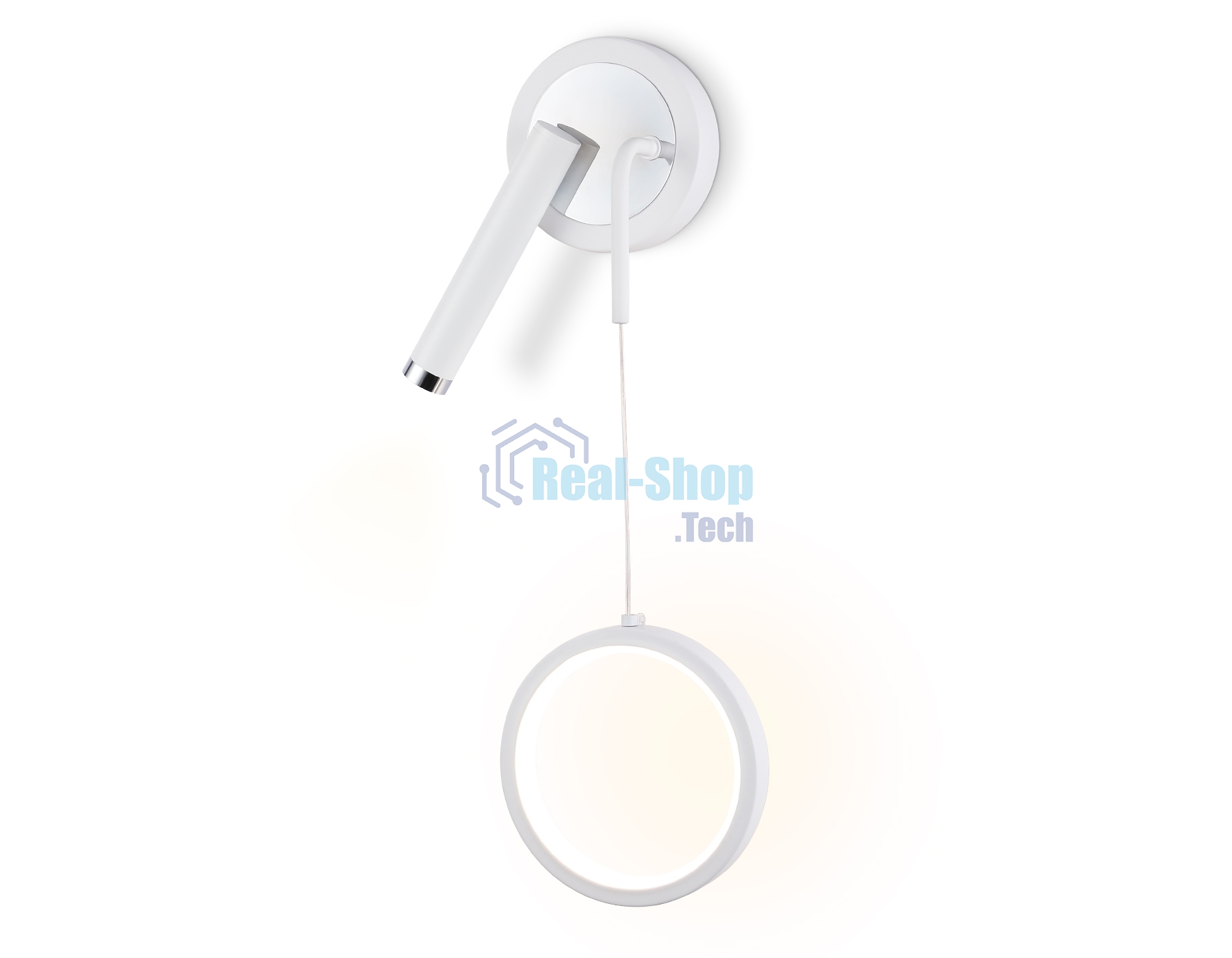 Настенный светодиодный светильник Ambrella light FL51651/1+1 WH/CH белый/хром 10W 4200K 500*227*90
