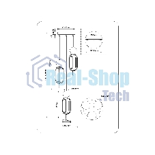 Светильник Ambrella light LH53102/3 BS/GR/FR латунь/серый/белый матовый G9*3 max 28W D260*1525