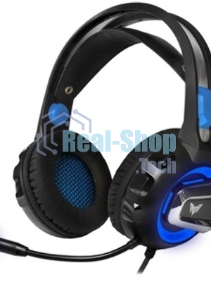 Гарнитура Crown CMGH-3001 чёрный/синий, проводная, подсветка