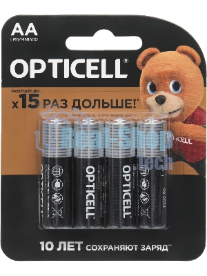 Элемент питания алкалиновый AA/LR6 (блист. 4шт) Basic Opticell 5051001