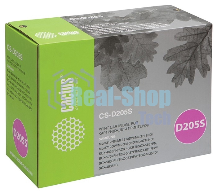 Картридж лазерный Cactus CS-D205S черный (2000 стр.) для SAMSUNG ML-3310D/3310ND/3710D/3710ND/SCX-4833FD/4833FR/5637FR
