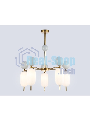 Светильник Ambrella light LH53104/5 BS/GR/FR латунь/серый/белый матовый G9*5 max 28W D650*750