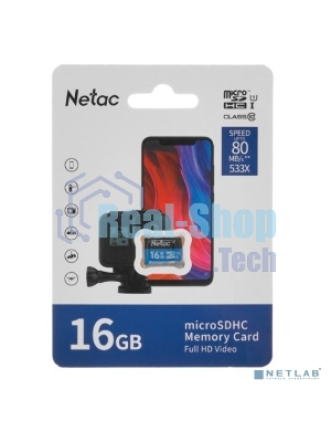 Флеш карта microSDHC 16Gb Netac P500 NT02P500STN-016G-S (без SD адаптера) 80Mb/s