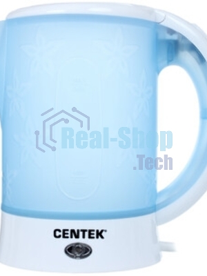Электрочайник Centek CT-0054 синий, 0.6 л, 650 Вт, скрытый нагревательный элемент