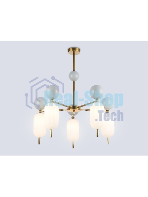 Светильник Ambrella light LH53104/5 BS/GR/FR латунь/серый/белый матовый G9*5 max 28W D650*750