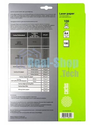 Фотобумага Cactus CS-LPA4100100 A4/100г/м2/100л./белый глянцевое для лазерной печати