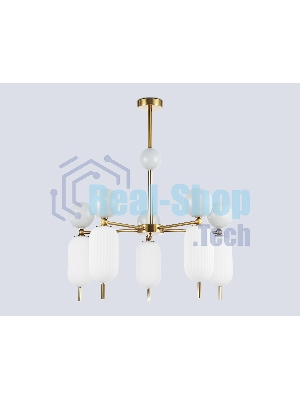 Светильник Ambrella light LH53104/5 BS/GR/FR латунь/серый/белый матовый G9*5 max 28W D650*750