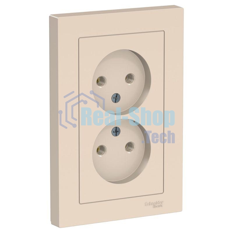 Розетка 2-м ATLAS DESIGN без заземл. 16А в сборе беж. SchE ATN000220